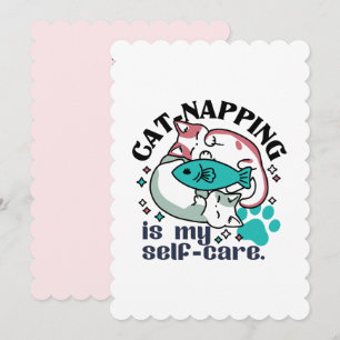 Cat-Napping Is My Self-Care: Cute Sleepy Cats Holiday Card
