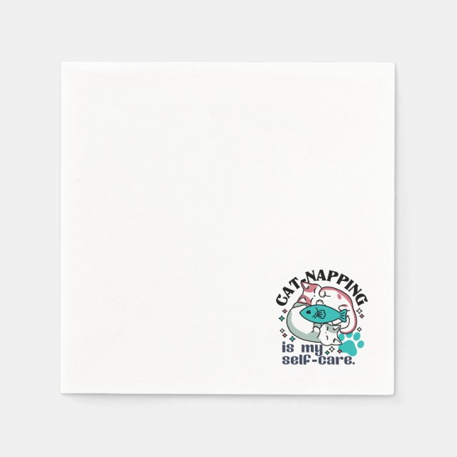 Cat-Napping Is My Self-Care: Cute Sleepy Cats Napkins (Front)