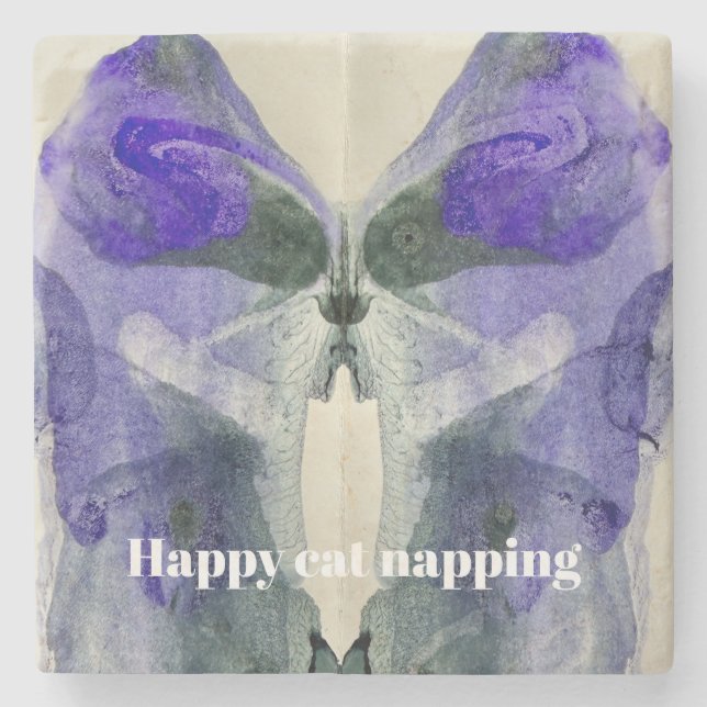 Cat napping  stone coaster (Front)