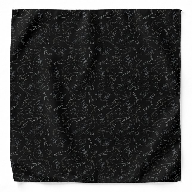 Cat Naps (Small Black) Bandana Scarf (Front)