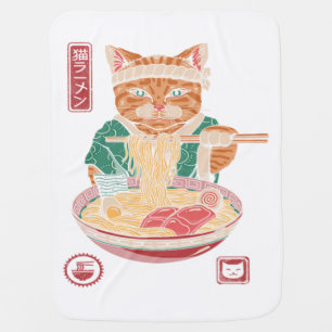 Cat Neko Ramen Baby Blanket