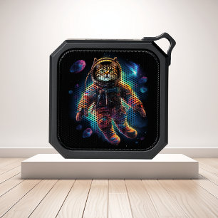 Cat Neon in Space Galaxy Bluetooth Speaker