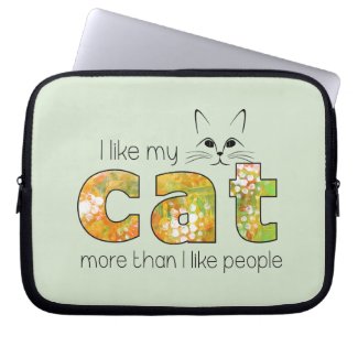 Cat Neoprene Laptop Sleeve People