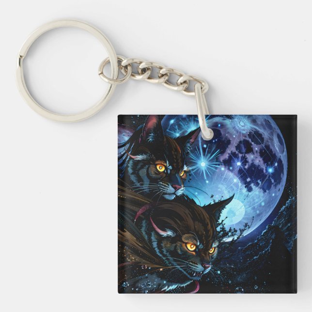 Cat Night  Keychain (Front)