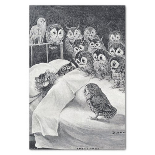 Cat Nightmare Owl Bird Louis Wain Tissue Paper