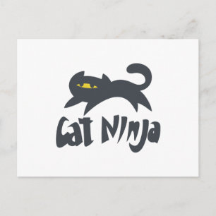 Cat ninja - Choose background color Postcard