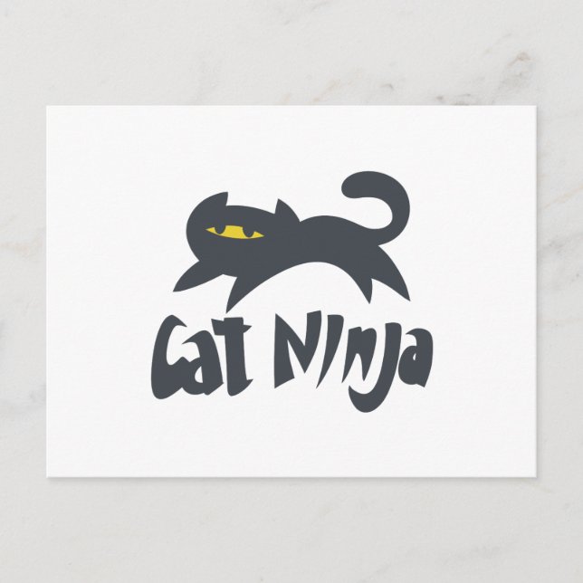 Cat ninja - Choose background color Postcard (Front)