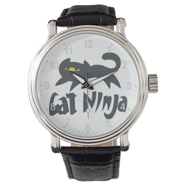 Cat ninja - Choose background color Watch (Front)
