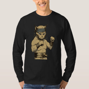 Cat Ninja Fighter Cat Practice Karate T-Shirt
