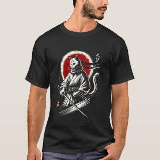 Cat Ninja Japanese Samurai Japan Warrior Mom Dad K T-Shirt
