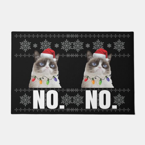 Cat No Grumpy Xmas Cats No Ugly Christmas Gifts Doormat