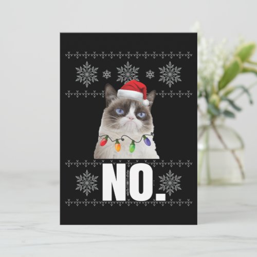 Cat No Grumpy Xmas Cats No Ugly Christmas Gifts Invitation