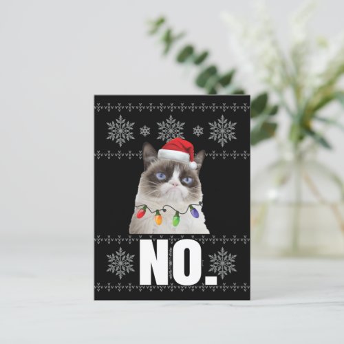 Cat No Grumpy Xmas Cats No Ugly Christmas Gifts Postcard