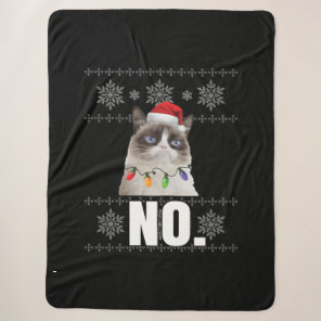 Cat No Grumpy Xmas Cats No Ugly Christmas Gifts Sherpa Blanket