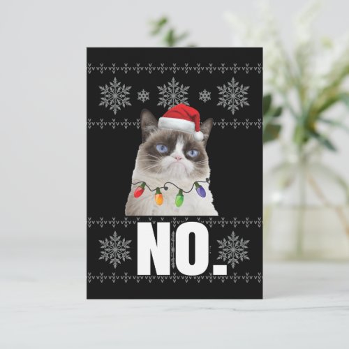 Cat No Grumpy Xmas Cats No Ugly Christmas Gifts Thank You Card