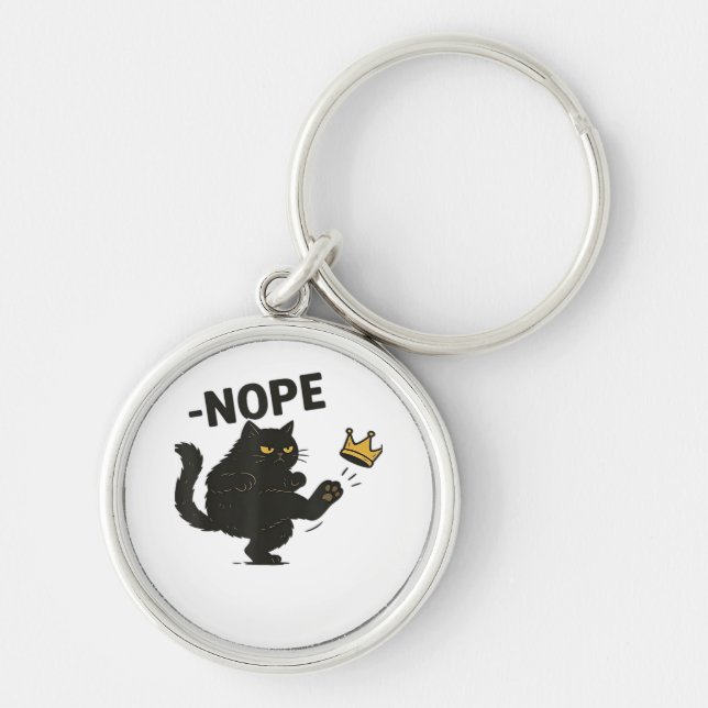 Cat No Kings In America  Keychain (Front)