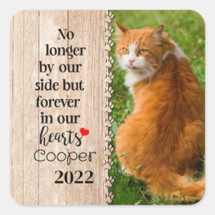 Cat No Longer By Our Side But Forever In Our Heart Square Sticker