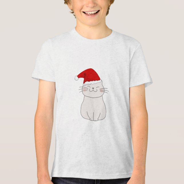 cat noel Tri-Blend shirt (Front)
