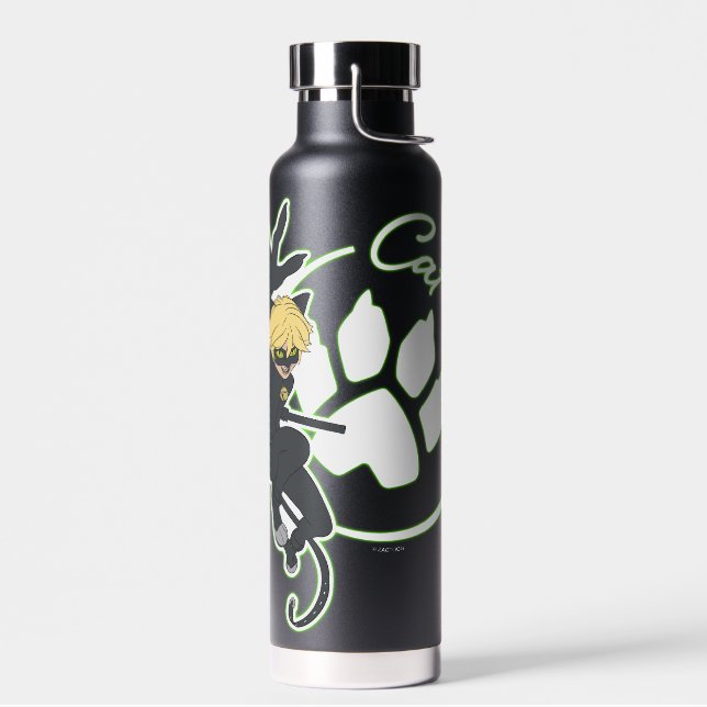 Cat Noir Badge Water Bottle (Left)