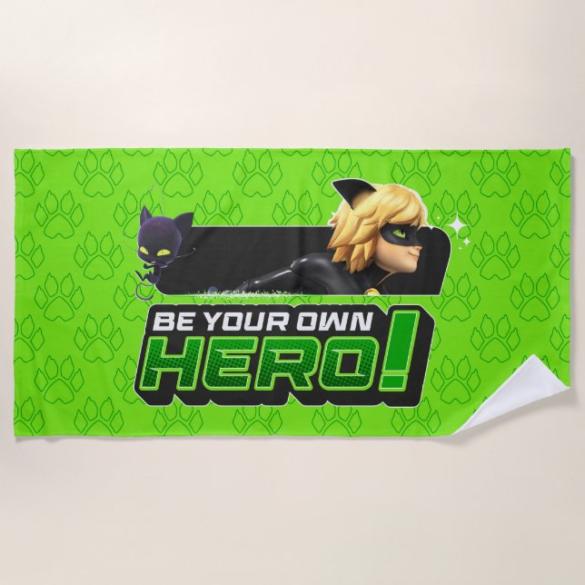 Cat Noir | Be Your Own Hero Beach Towel (Front)
