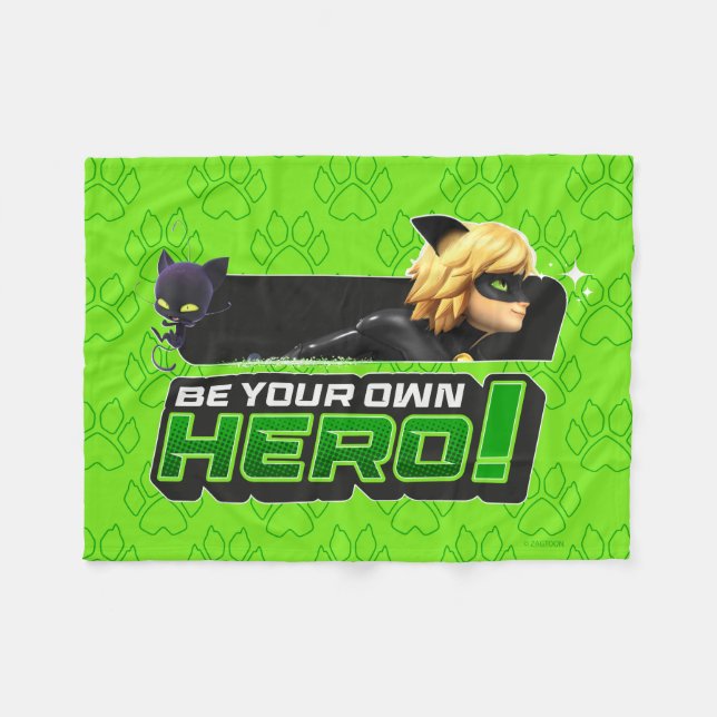 Cat Noir Be Your Own Hero Fleece Blanket