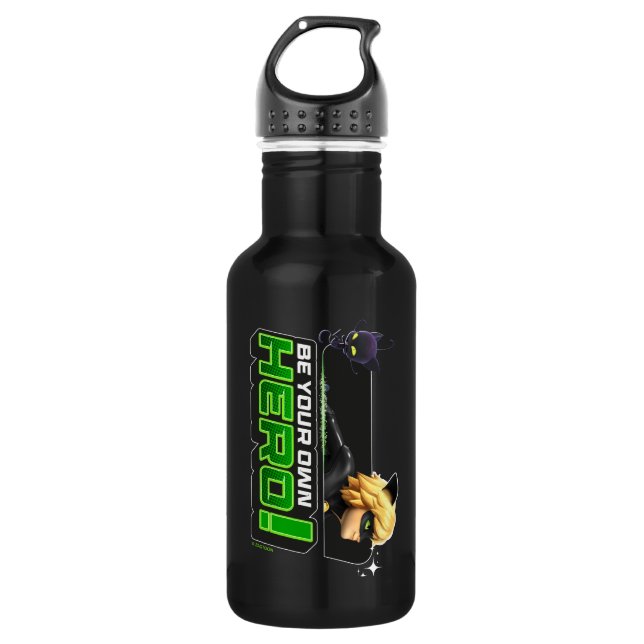 Cat Noir | Be Your Own Hero Stainless Steel Water Bottle (Front)