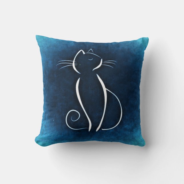 Cat Noir Blue Pillow (Front)