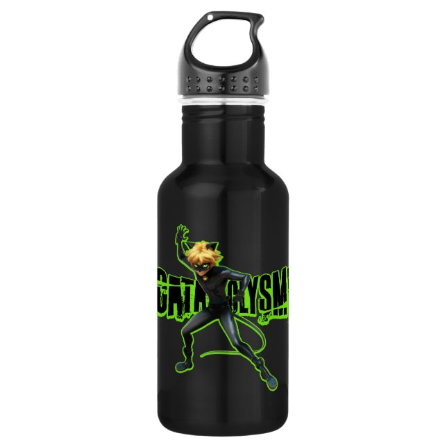 Cat Noir | Cataclysm Stainless Steel Water Bottle (Front)