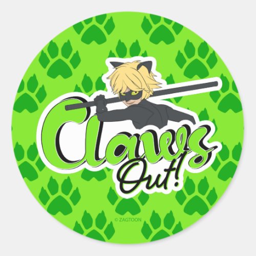 Cat Noir  Claws Out Classic Round Sticker