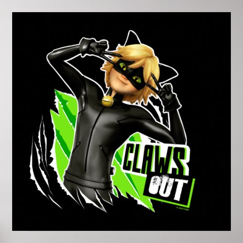 Cat Noir  Claws Out Graphic Poster