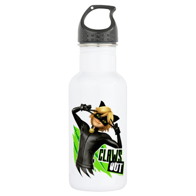Cat Noir | Claws Out Graphic Stainless Steel Water Bottle (Front)