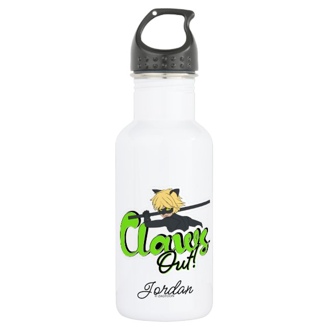 Cat Noir | Claws Out! Stainless Steel Water Bottle (Front)