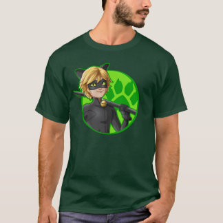 Cat Noir Green Badge T-Shirt