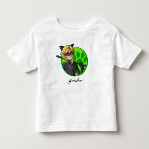 Cat Noir Green Badge Toddler T_shirt