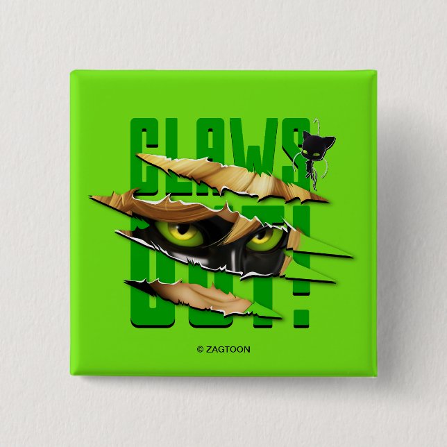 Cat Noir & Plagg | Claws Out Button (Front)