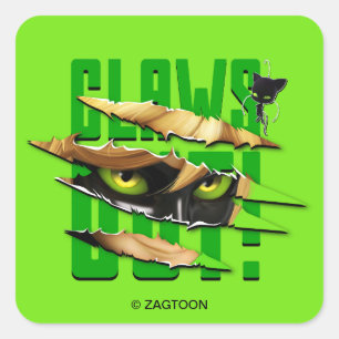 Cat Noir & Plagg Claws Out Square Sticker