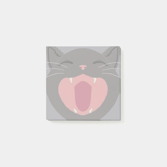 Cat Nom Gray Post-it Notes (Front)