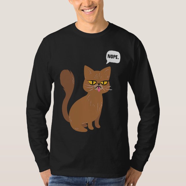 Cat Nope Statement  Graphic T-Shirt (Front)