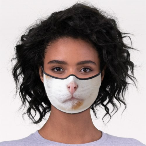 Cat Nose White Orange Adult Premium Face Mask