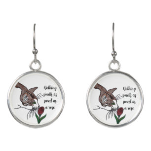Cat- Nothing Smells as Sweet as Rose Earrings