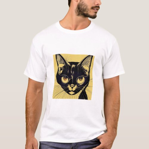 Cat Nouveau Mens Basic  T_Shirt