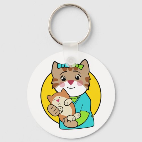 Cat Nurse and Kitten Keychain