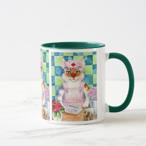Cat Nurse Candy Striper mug