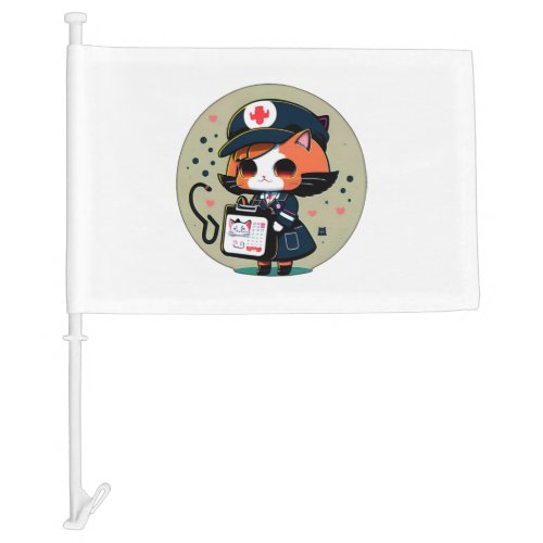 Cat Nurse   Car Flag