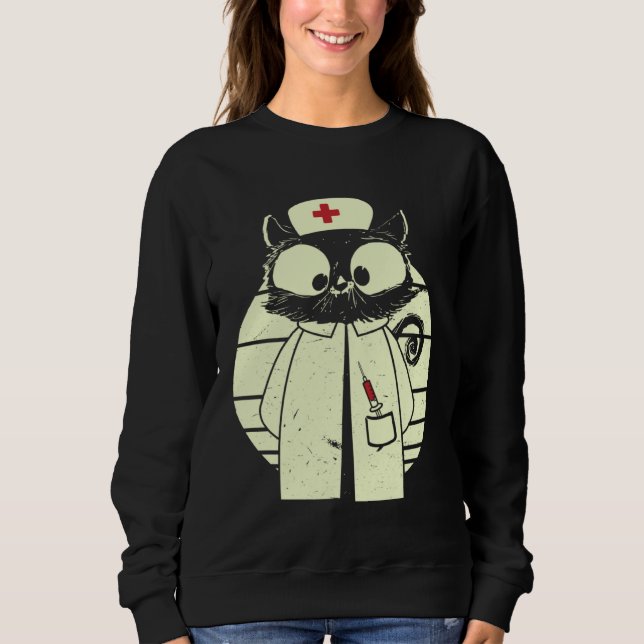 Cat Nurse Cat Caregiver Disguise Sweatshirt (Front)