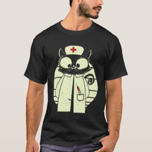 Cat Nurse Cat Caregiver Disguise T-Shirt