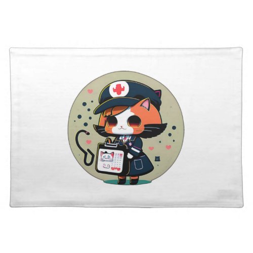 Cat Nurse   Cloth Placemat