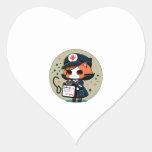 Cat Nurse   Heart Sticker