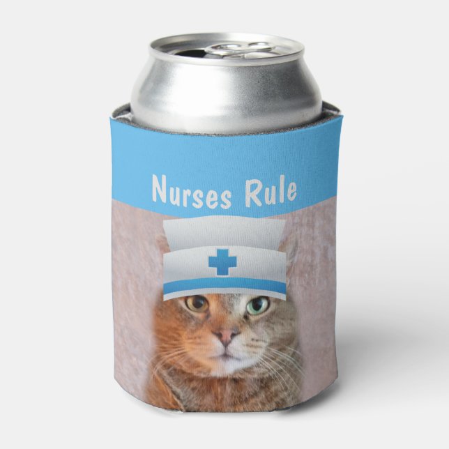 Cat Nurse Quote Can Cooler (Can Front)