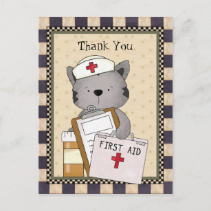 Cat Nurse Thank You Postcard